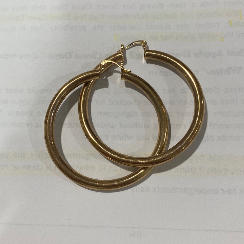 Gold Tube Hoop Earrings
